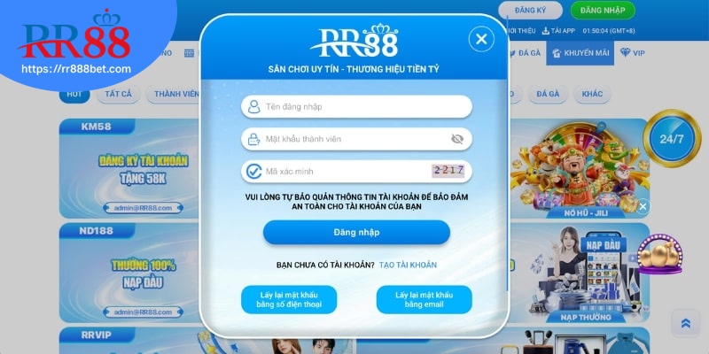 Thực hiện đăng nhập nhanh