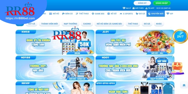 RR88 có nhiều hoạt động khuyến mãi siêu khủng